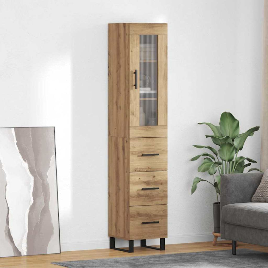 Highboard Artisan Eiken 69,5 x 34 x 180 cm Bewerkt hout