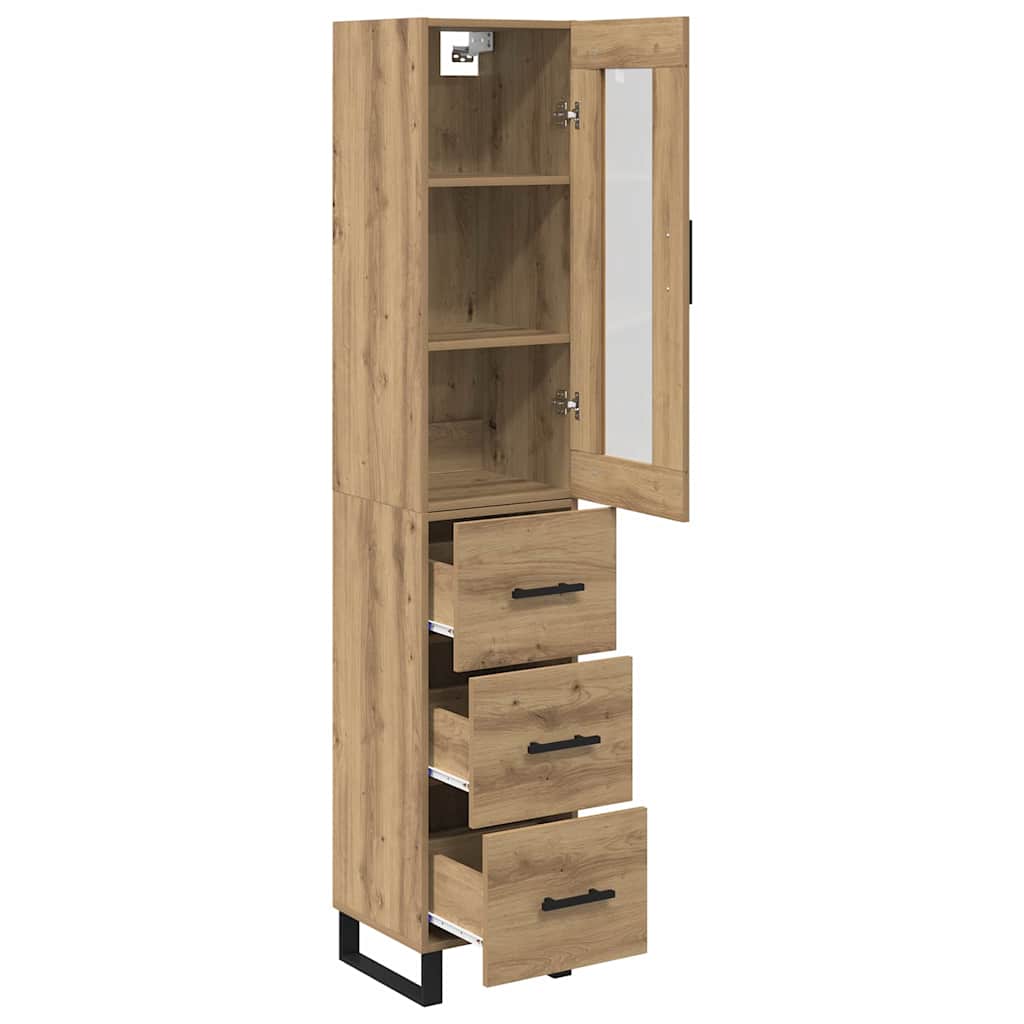 Highboard Artisan Eiken 69,5 x 34 x 180 cm Bewerkt hout