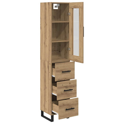 Highboard Artisan Eiken 69,5 x 34 x 180 cm Bewerkt hout