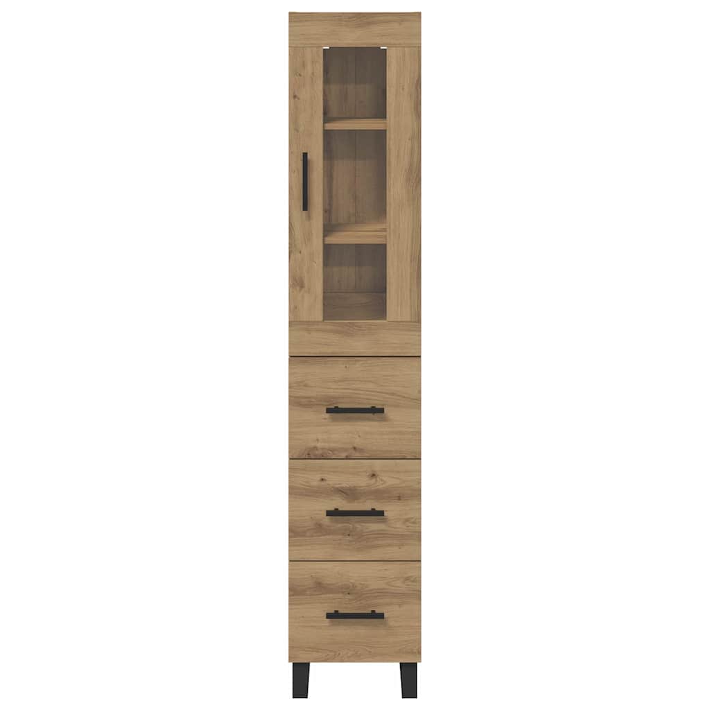 Highboard Artisan Eiken 69,5 x 34 x 180 cm Bewerkt hout