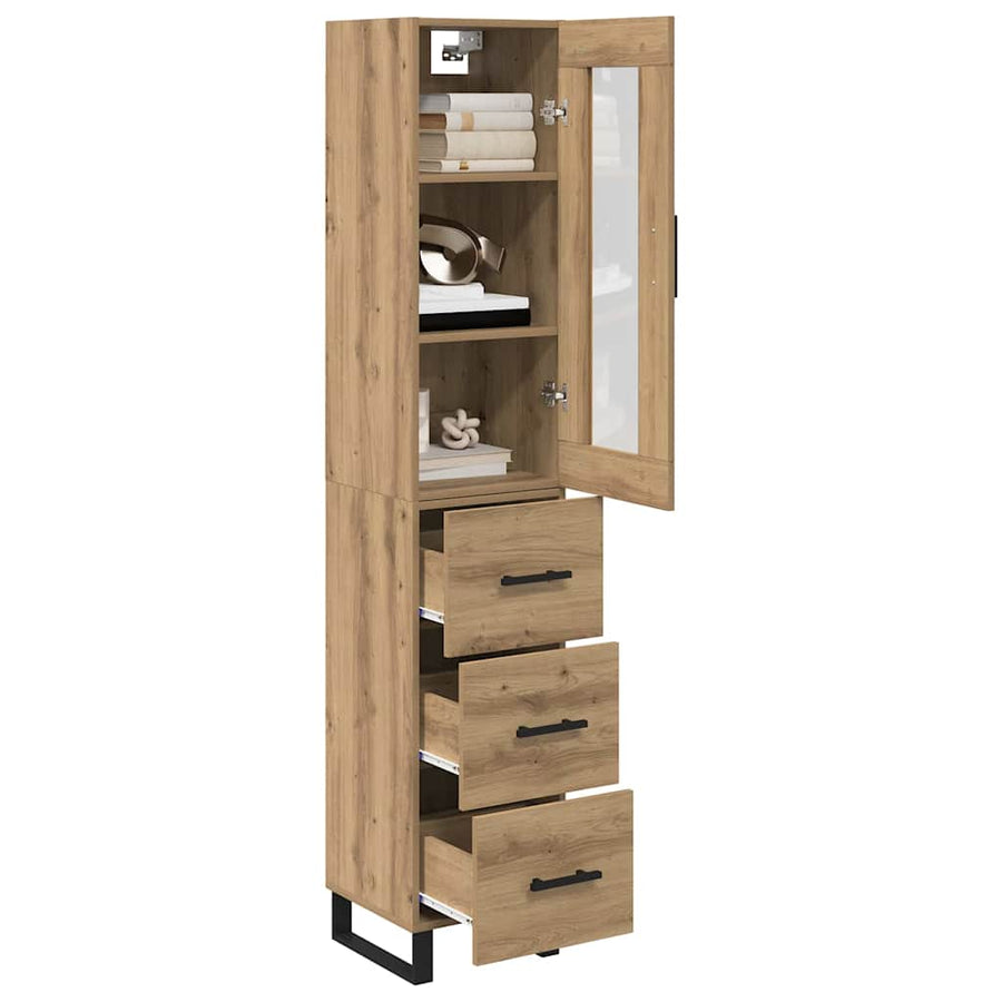 Highboard Artisan Eiken 69,5 x 34 x 180 cm Bewerkt hout
