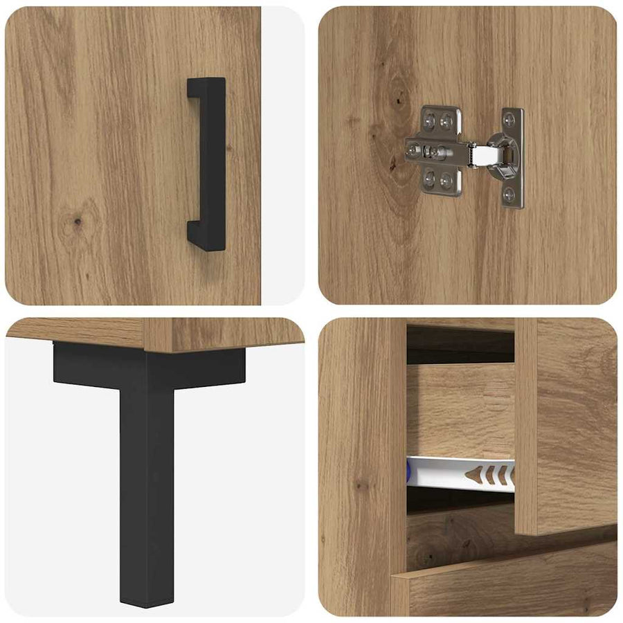 Hoge kast Artisan Eiken 69,5 x 34 x 180 cm Bewerkt hout