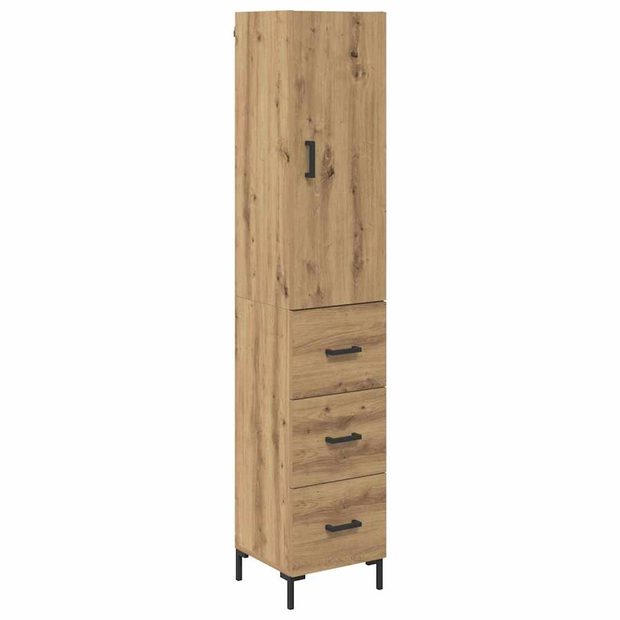 Hoge kast Artisan Eiken 69,5 x 34 x 180 cm Bewerkt hout
