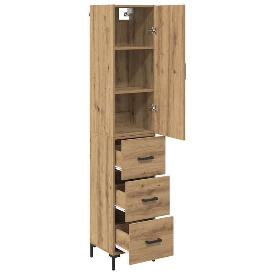 Hoge kast Artisan Eiken 69,5 x 34 x 180 cm Bewerkt hout