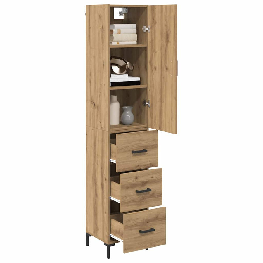 Hoge kast Artisan Eiken 69,5 x 34 x 180 cm Bewerkt hout