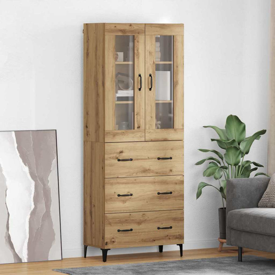 Highboard Artisan Eiken 69,5 x 34 x 180 cm Bewerkt hout