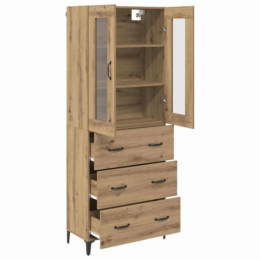 Highboard Artisan Eiken 69,5 x 34 x 180 cm Bewerkt hout
