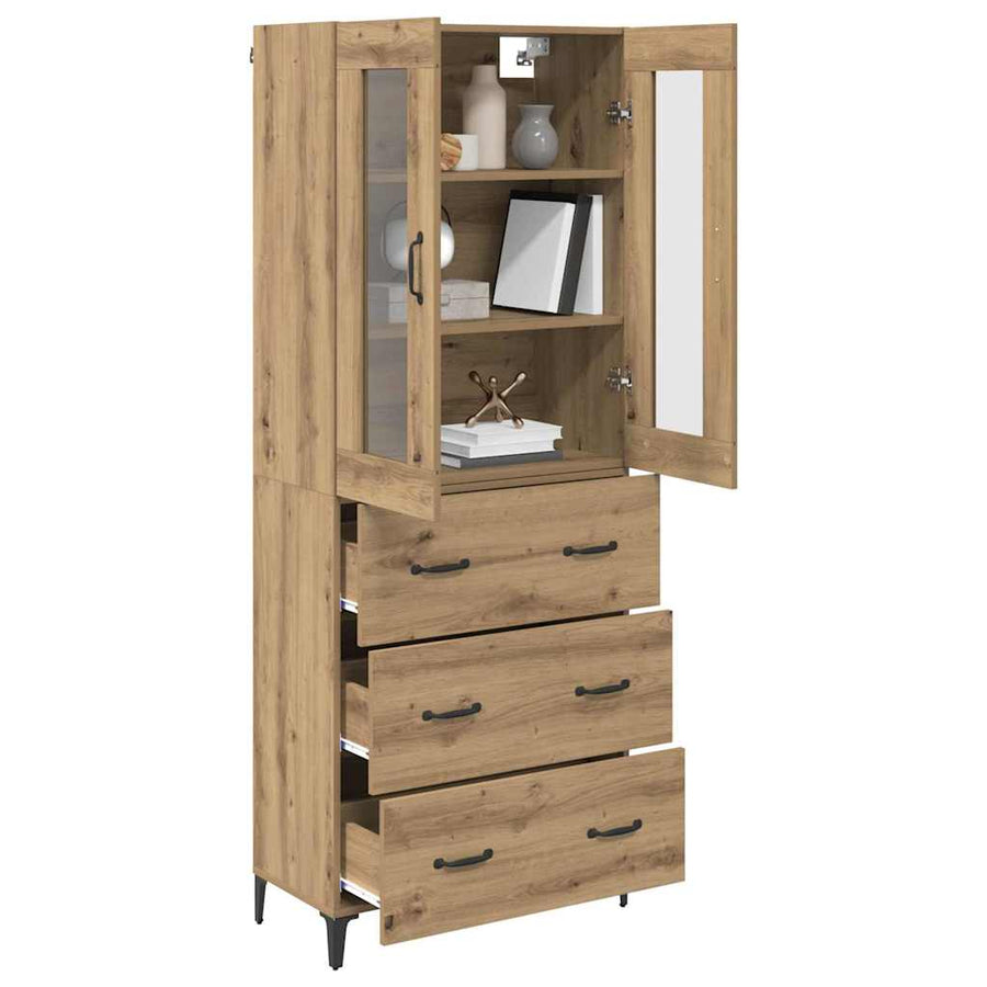 Highboard Artisan Eiken 69,5 x 34 x 180 cm Bewerkt hout
