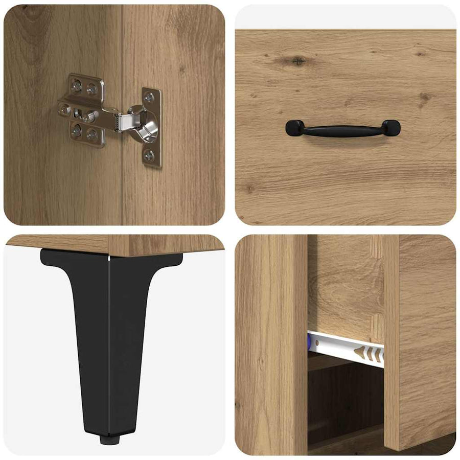 Highboard Artisan Eiken 69,5 x 34 x 180 cm Bewerkt hout