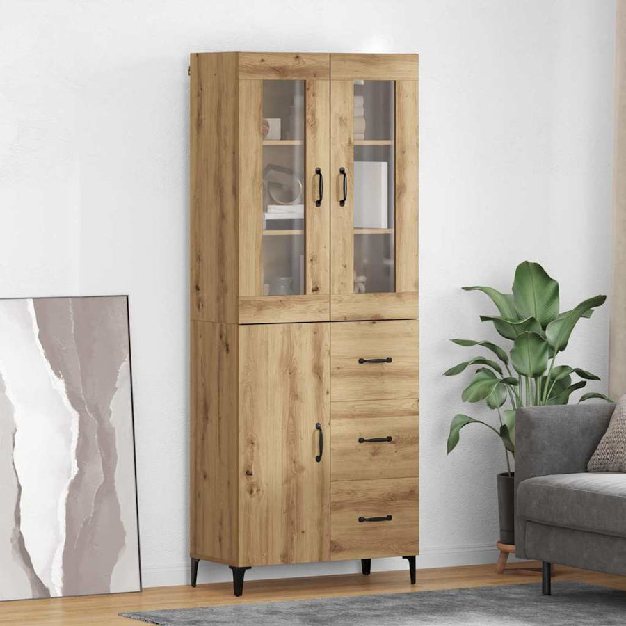 Highboard Artisan Eiken 69,5 x 34 x 180 cm Bewerkt hout