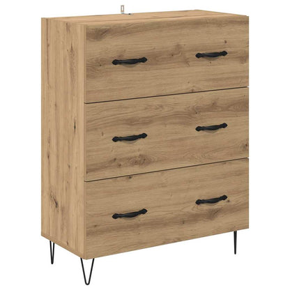 Hoge kast met lade 2 pcs Artisan Eiken Geengineerd Hout en Glas