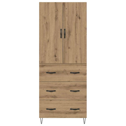 Hoge kast met lade 2 pcs Artisan Eiken Geengineerd Hout en Glas