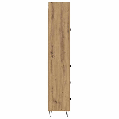 Hoge kast met lade 2 pcs Artisan Eiken Geengineerd Hout en Glas