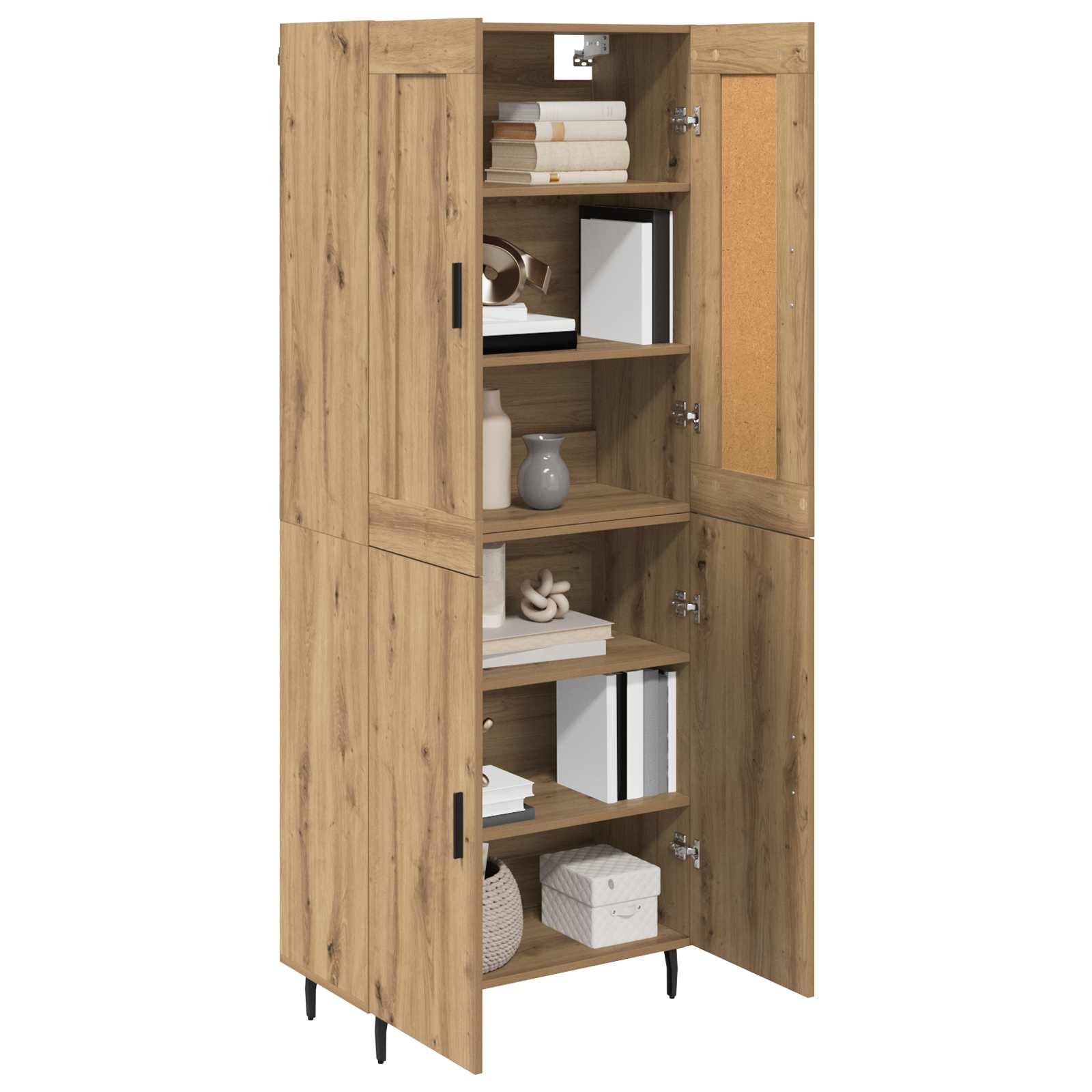 Hoge kast 2 pcs Artisan Eiken Bewerkt hout