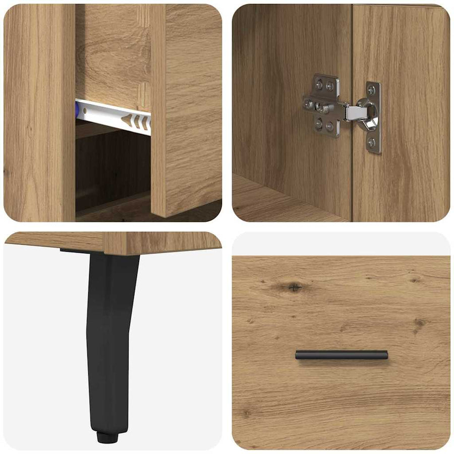 Highboard Artisan Eiken 34,5 x 34 x 180 cm Bewerkt hout