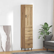 Highboard 34,5x34x180 cm artisan eiken bewerkt hout