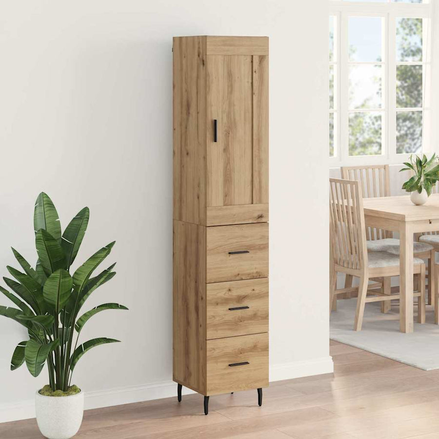 Highboard Artisan Eiken 34,5 x 34 x 180 cm Bewerkt hout