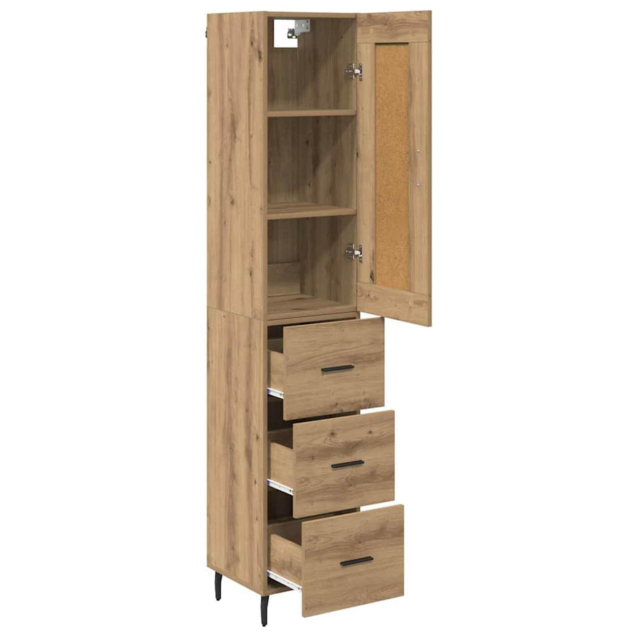 Highboard Artisan Eiken 34,5 x 34 x 180 cm Bewerkt hout