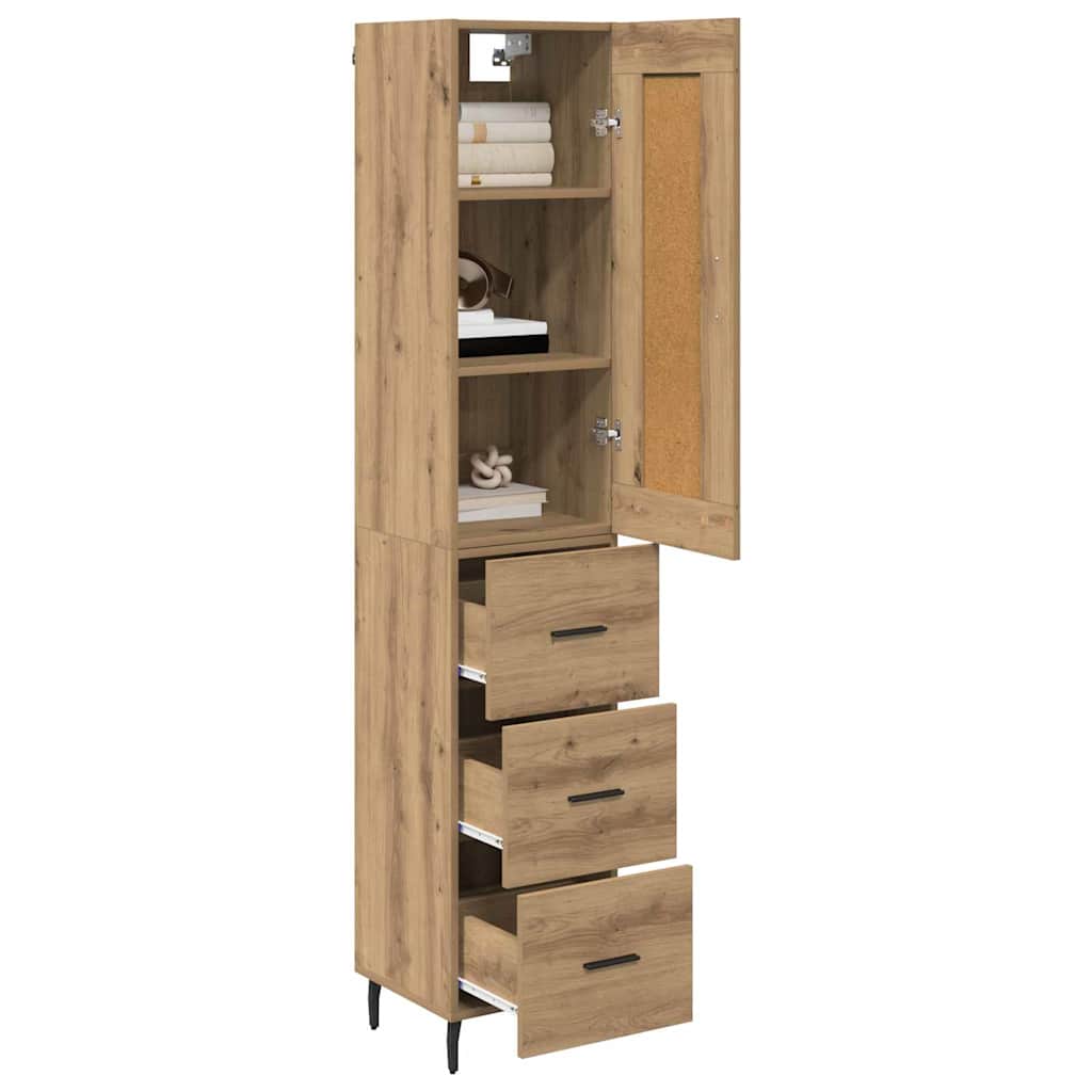 Highboard Artisan Eiken 34,5 x 34 x 180 cm Bewerkt hout