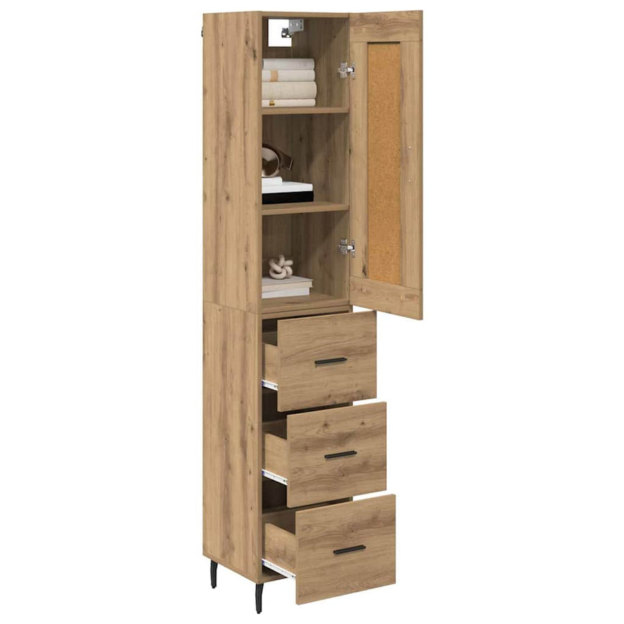Highboard Artisan Eiken 34,5 x 34 x 180 cm Bewerkt hout