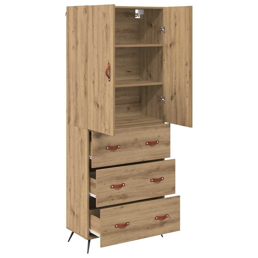 Highboard Artisan Eiken 69,5 x 34 x 180 cm Bewerkt hout