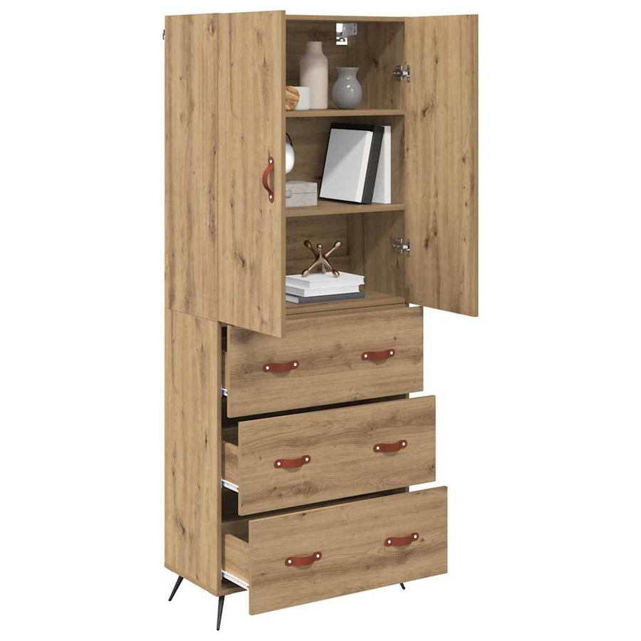 Highboard Artisan Eiken 69,5 x 34 x 180 cm Bewerkt hout