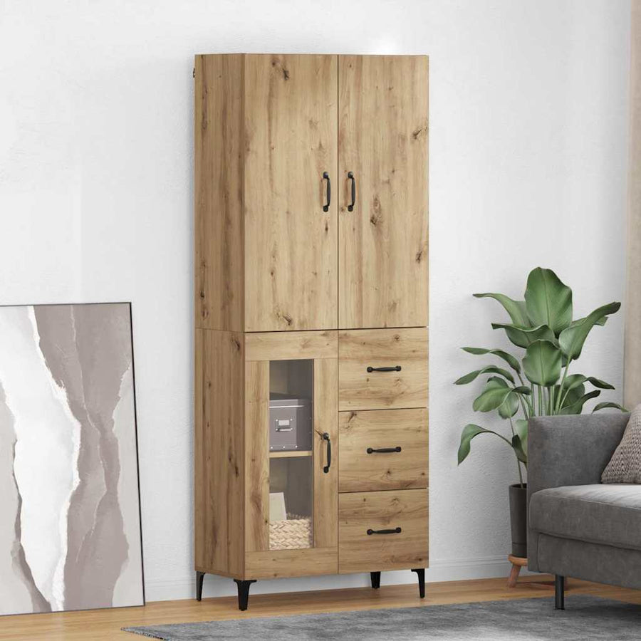 Highboard met lade Artisan Eiken 69,5 x 34 x 180 cm Bewerkt hout
