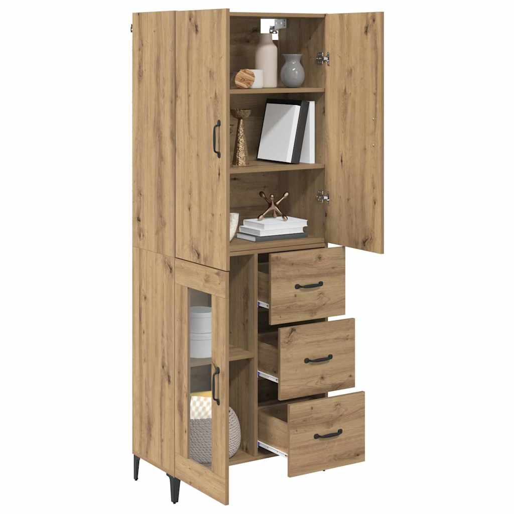 Highboard met lade Artisan Eiken 69,5 x 34 x 180 cm Bewerkt hout