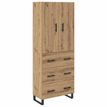 Hoge kast met lade 2 pcs Artisan Eiken Geengineerd Hout en Glas