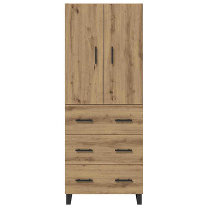 Hoge kast met lade 2 pcs Artisan Eiken Geengineerd Hout en Glas