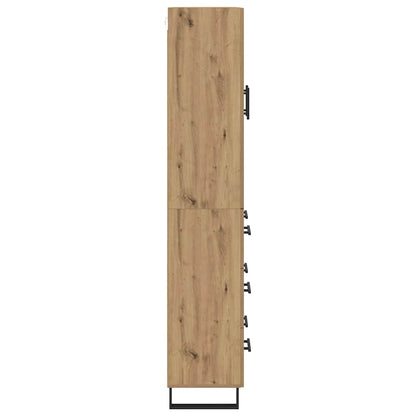 Hoge kast met lade 2 pcs Artisan Eiken Geengineerd Hout en Glas