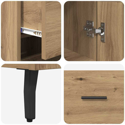 Highboard Artisan Eiken 34,5 x 34 x 180 cm Bewerkt hout
