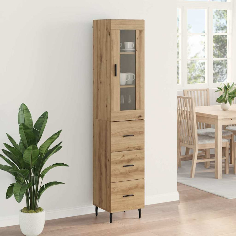 Highboard Artisan Eiken 34,5 x 34 x 180 cm Bewerkt hout