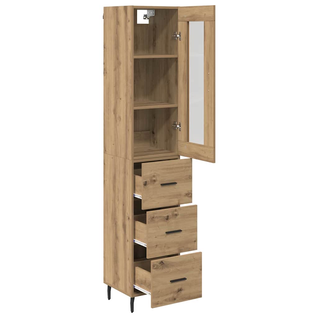 Highboard Artisan Eiken 34,5 x 34 x 180 cm Bewerkt hout