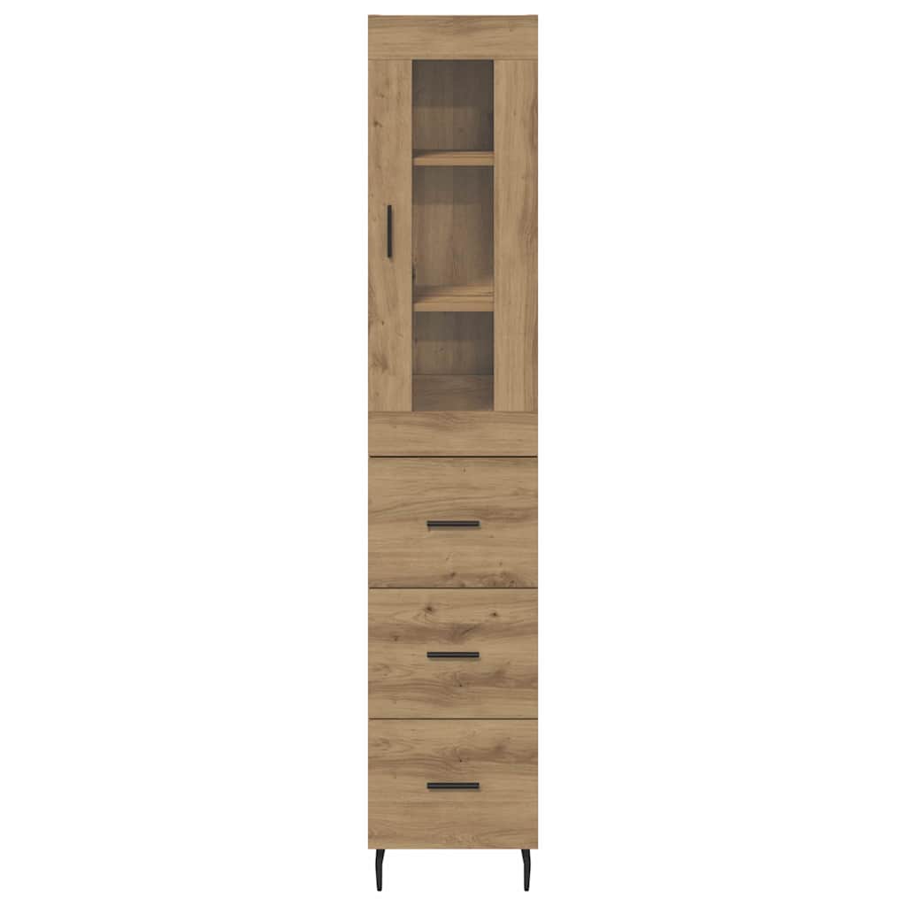 Highboard Artisan Eiken 34,5 x 34 x 180 cm Bewerkt hout