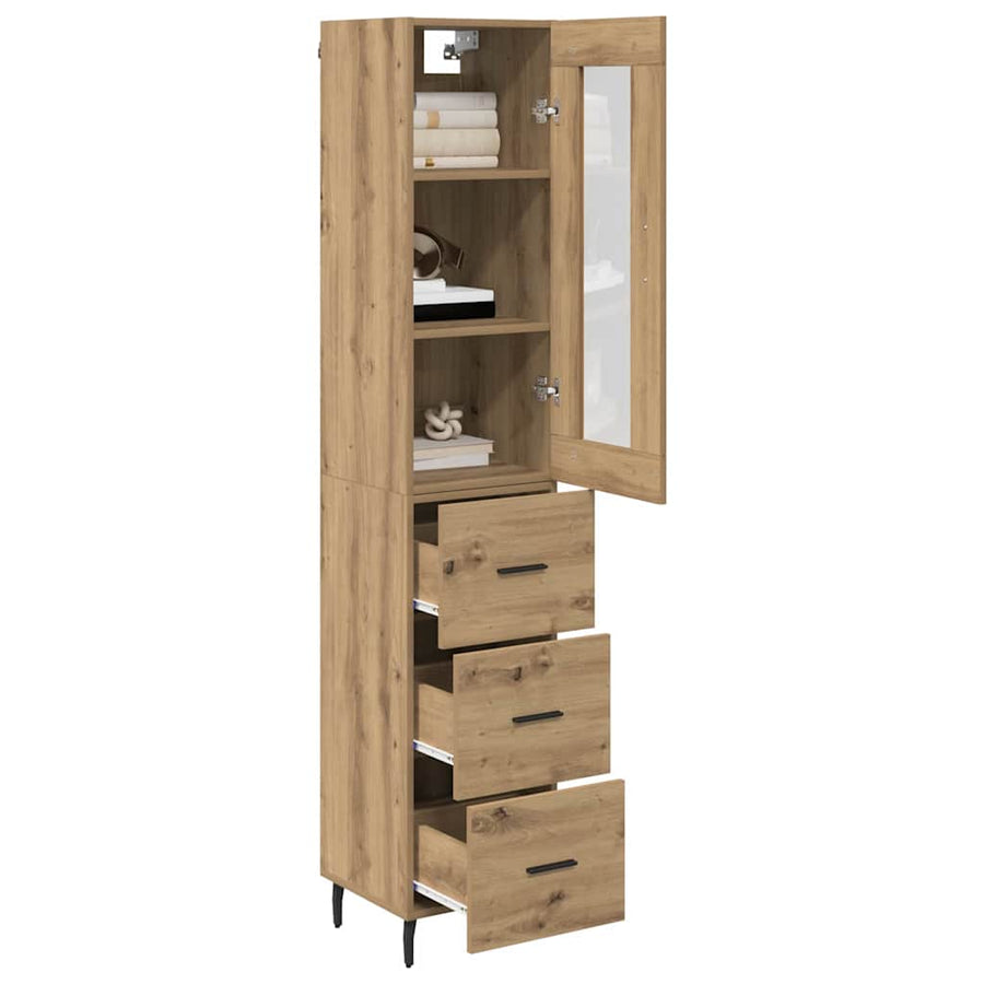 Highboard Artisan Eiken 34,5 x 34 x 180 cm Bewerkt hout