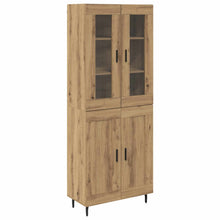 Hoge kast 2 pcs Artisan Eiken Geengineerd Hout en Glas