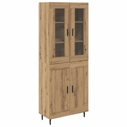 Hoge kast 2 pcs Artisan Eiken Geengineerd Hout en Glas
