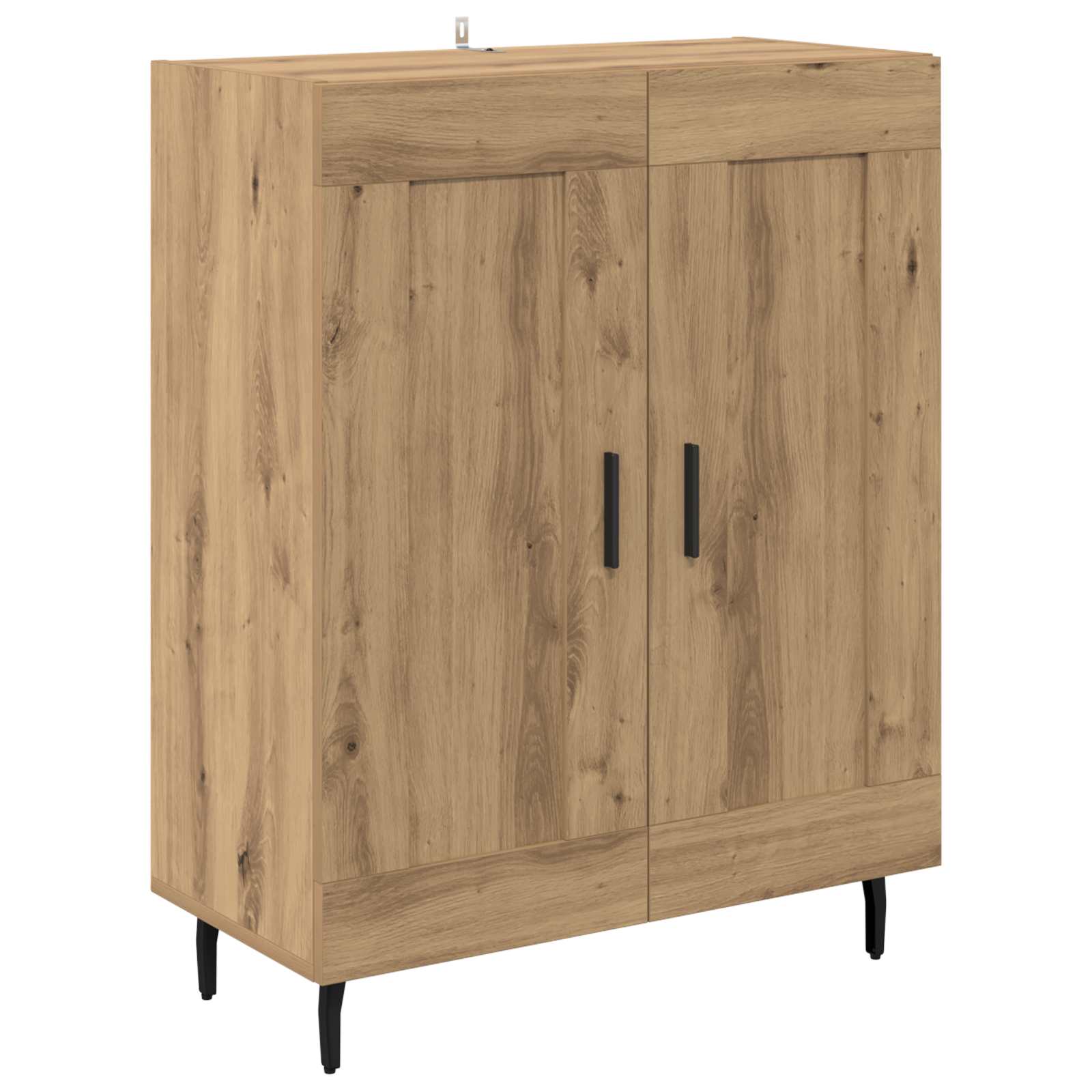Hoge kast 2 pcs Artisan Eiken Geengineerd Hout en Glas