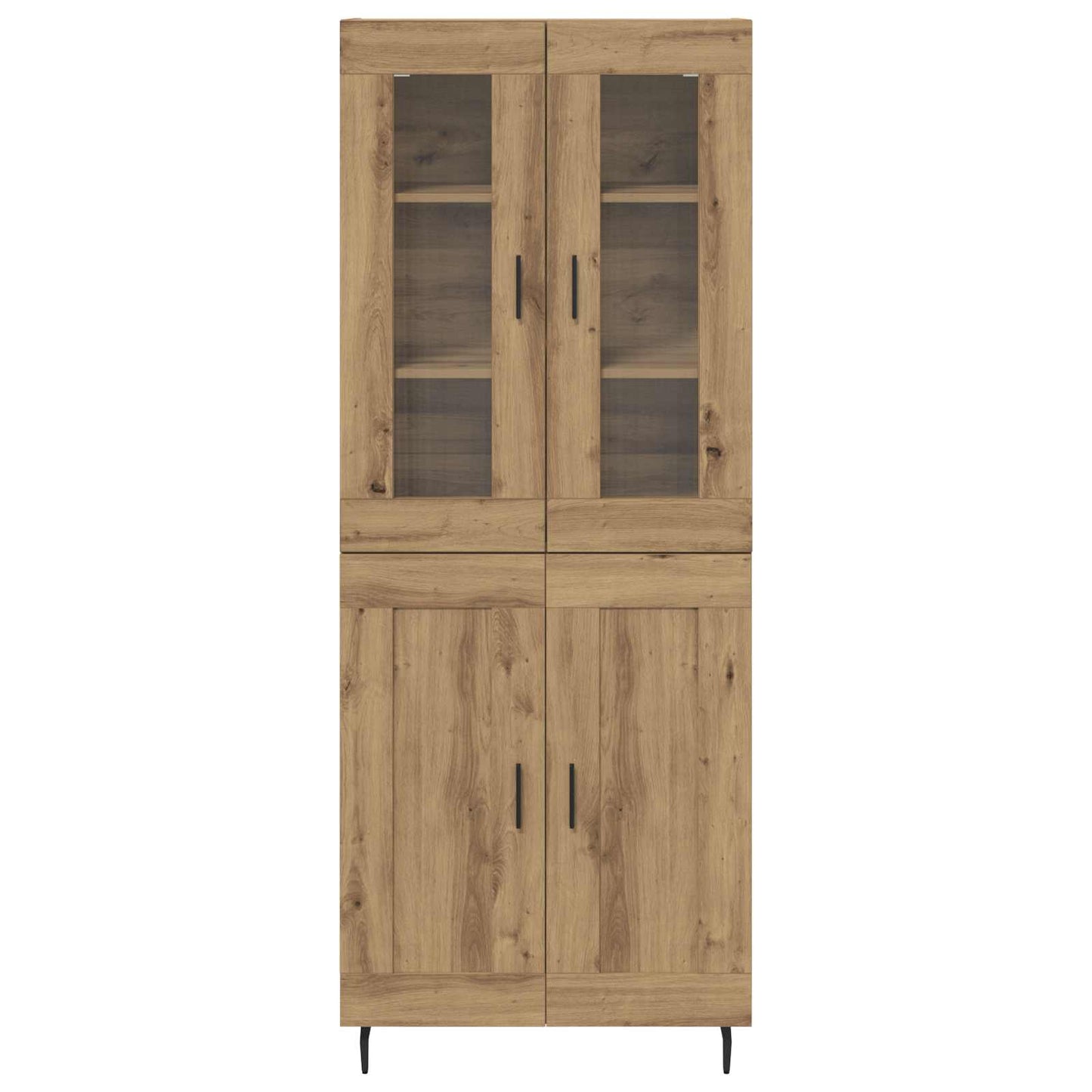Hoge kast 2 pcs Artisan Eiken Geengineerd Hout en Glas