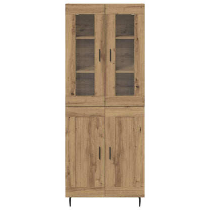 Hoge kast 2 pcs Artisan Eiken Geengineerd Hout en Glas