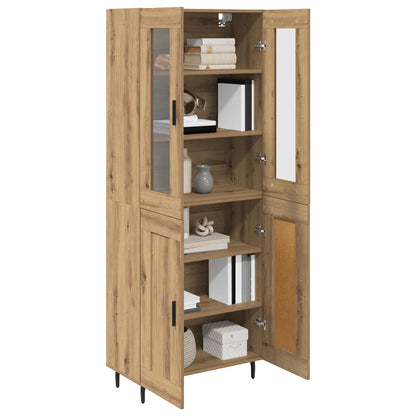 Hoge kast 2 pcs Artisan Eiken Geengineerd Hout en Glas