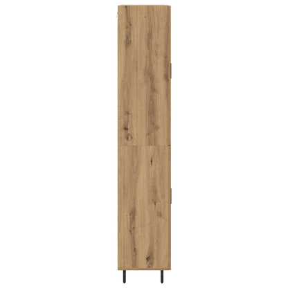 Hoge kast 2 pcs Artisan Eiken Geengineerd Hout en Glas