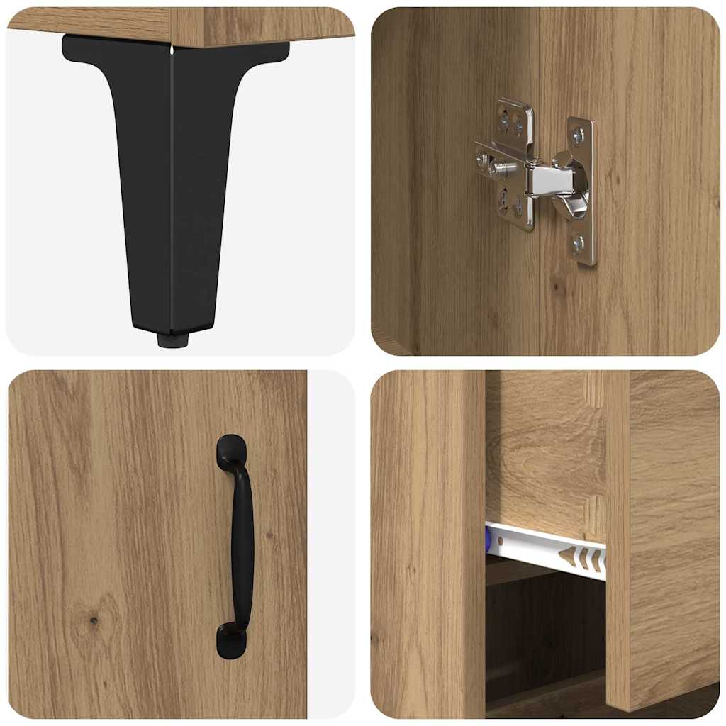 Highboard Artisan Eiken 69,5 x 34 x 180 cm Bewerkt hout