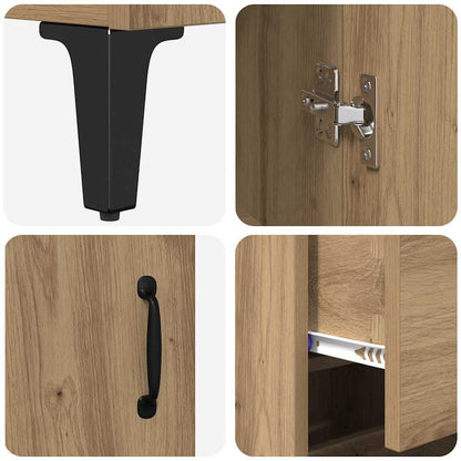 Highboard Artisan Eiken 69,5 x 34 x 180 cm Bewerkt hout