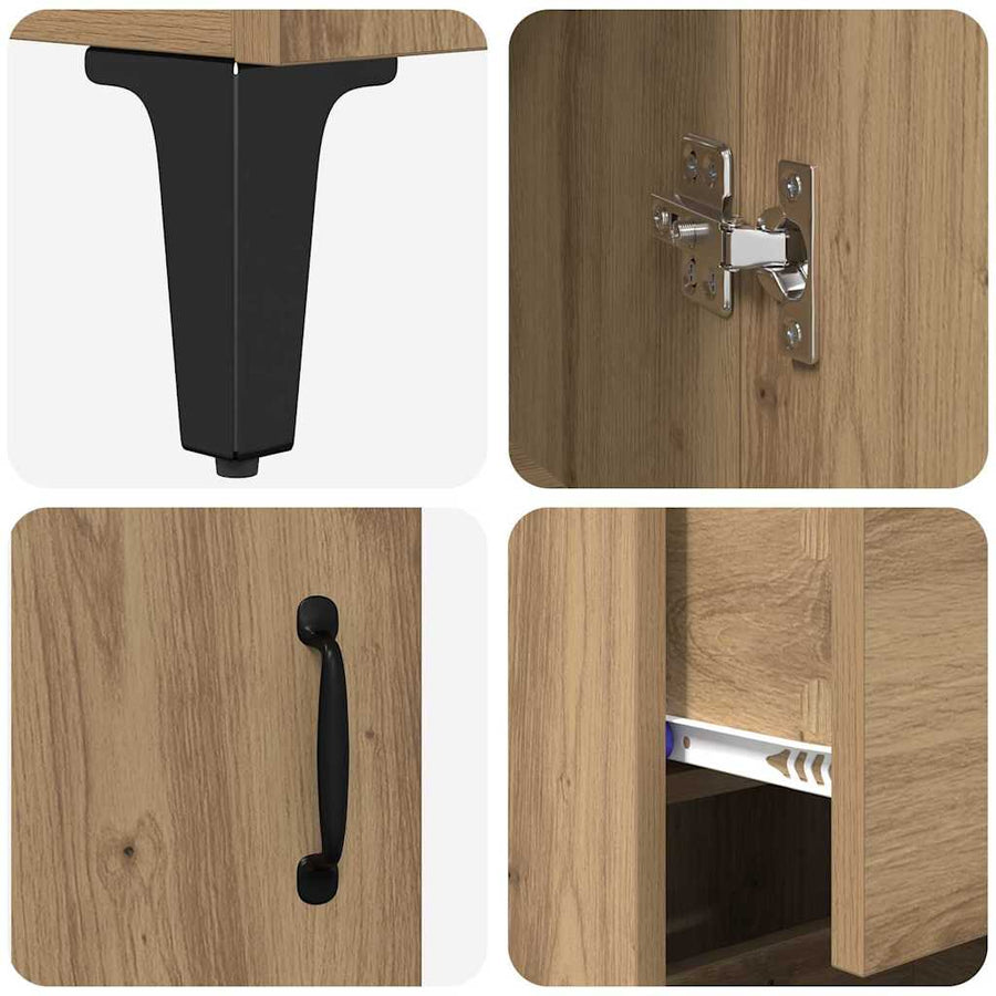 Highboard Artisan Eiken 69,5 x 34 x 180 cm Bewerkt hout