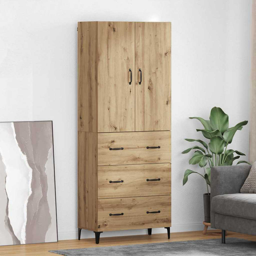 Highboard Artisan Eiken 69,5 x 34 x 180 cm Bewerkt hout