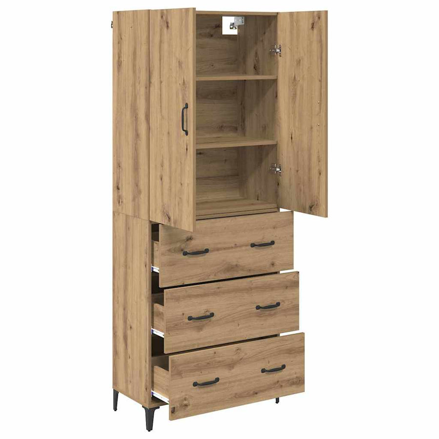 Highboard Artisan Eiken 69,5 x 34 x 180 cm Bewerkt hout