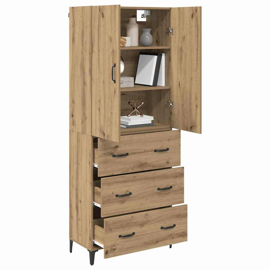 Highboard Artisan Eiken 69,5 x 34 x 180 cm Bewerkt hout