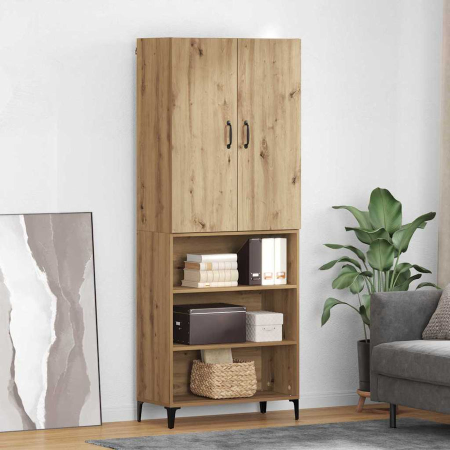 Highboard Artisan Eiken 69,5 x 34 x 180 cm Bewerkt hout